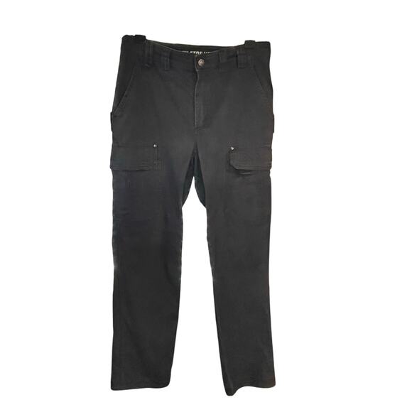 Duluth Trading Co. Flex Fire Hose Cargo Work Pants Black 34x34 Utility Gorpcore - Picture 1 of 14